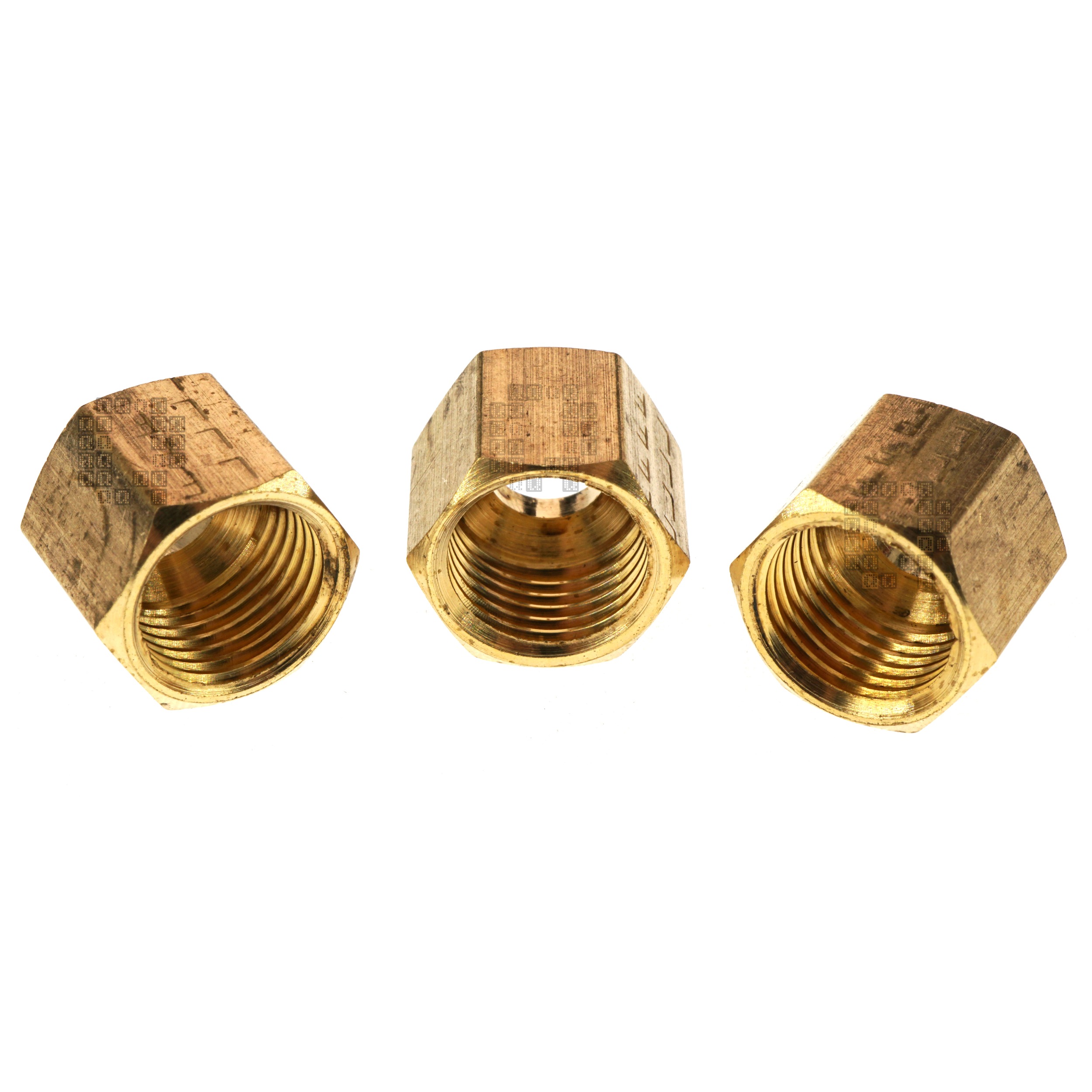 Anderson Metals 730061-04 Brass 1/4" Compression Nut, 3-Pack