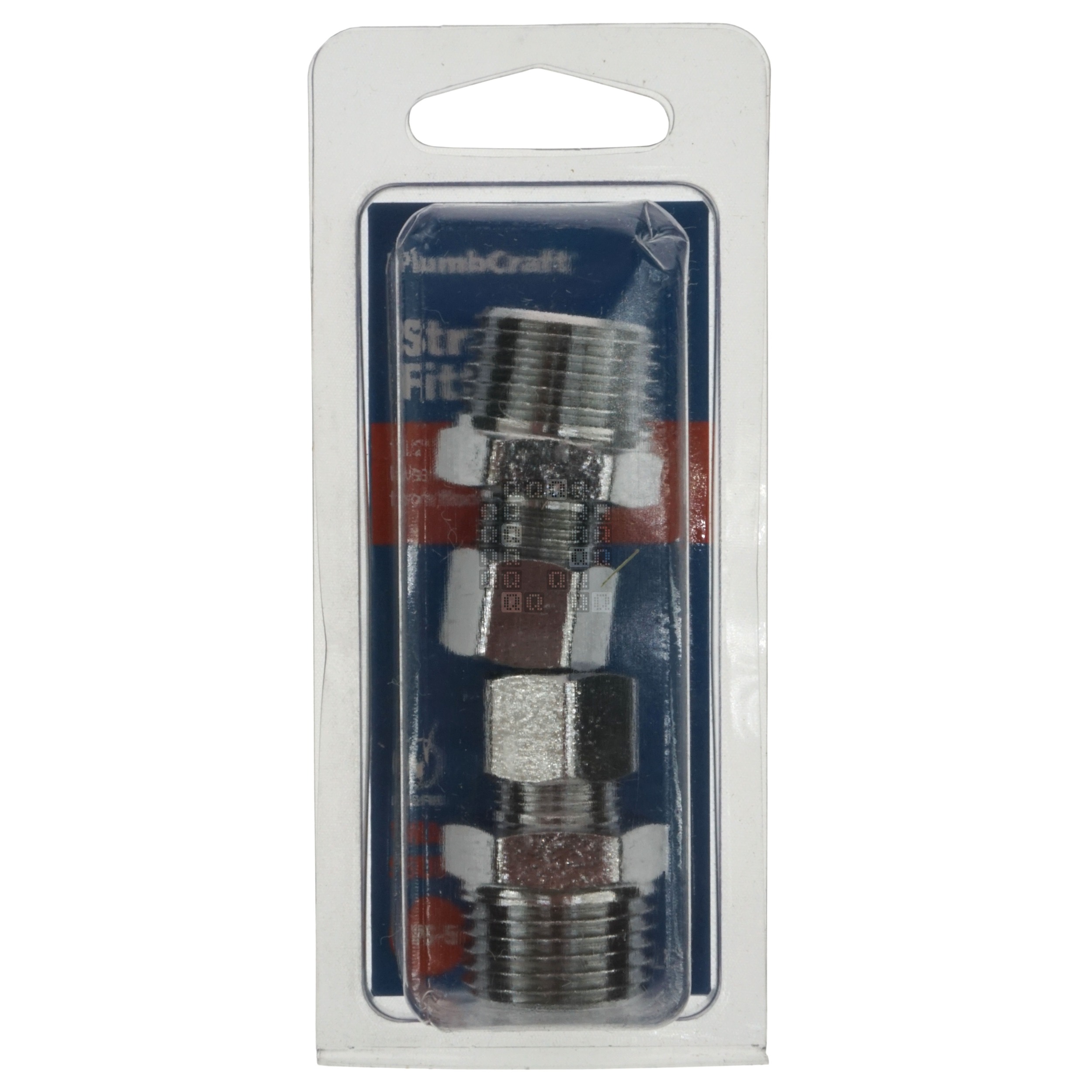 PlumbCraft 7322500LF 1/2" MIP x 3/8" OD Compression Straight Fitting, Chrome Plated, 2-Pack