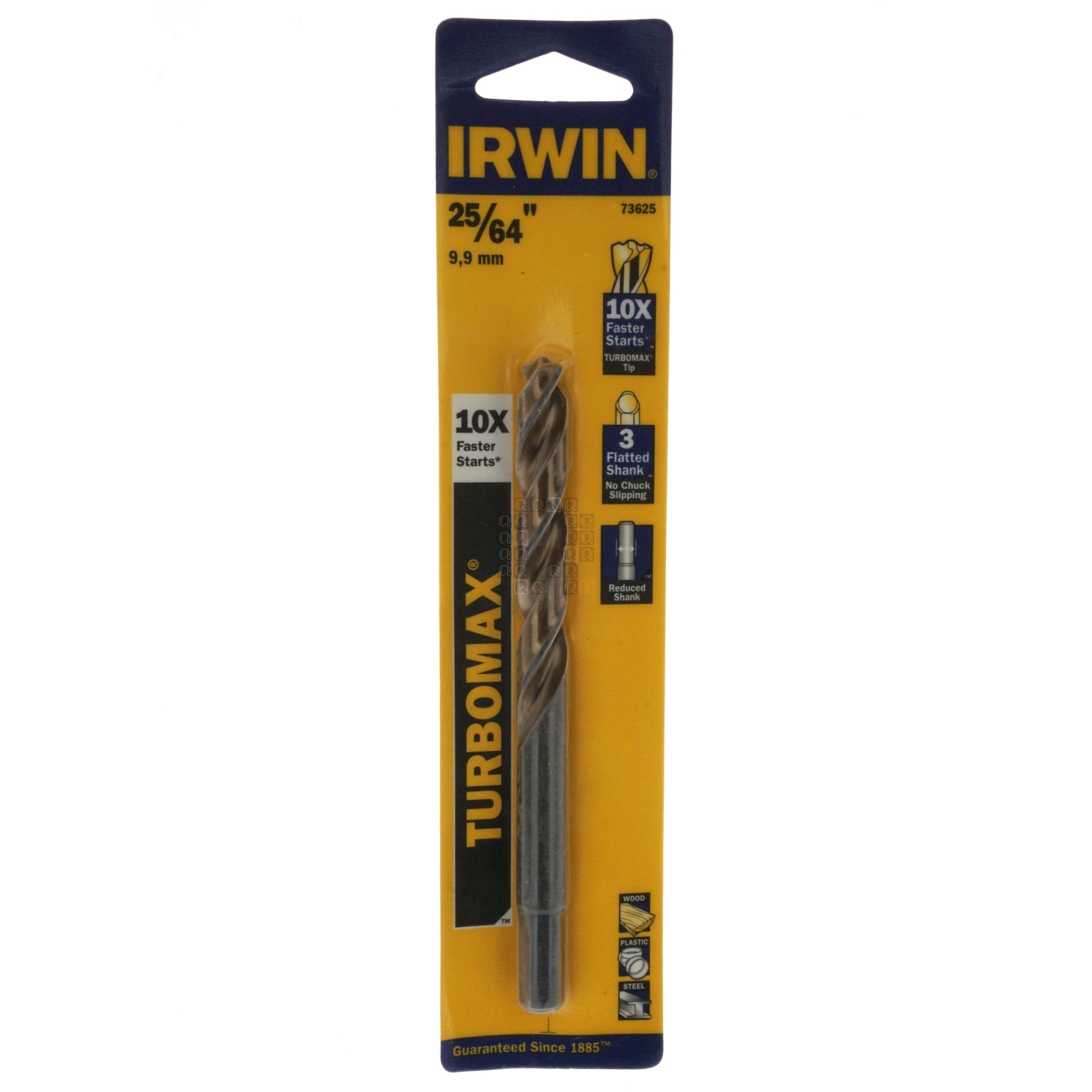 Irwin Industrial Tools 73625 Turbomax 25/64" Reduced Shank Drill Bit