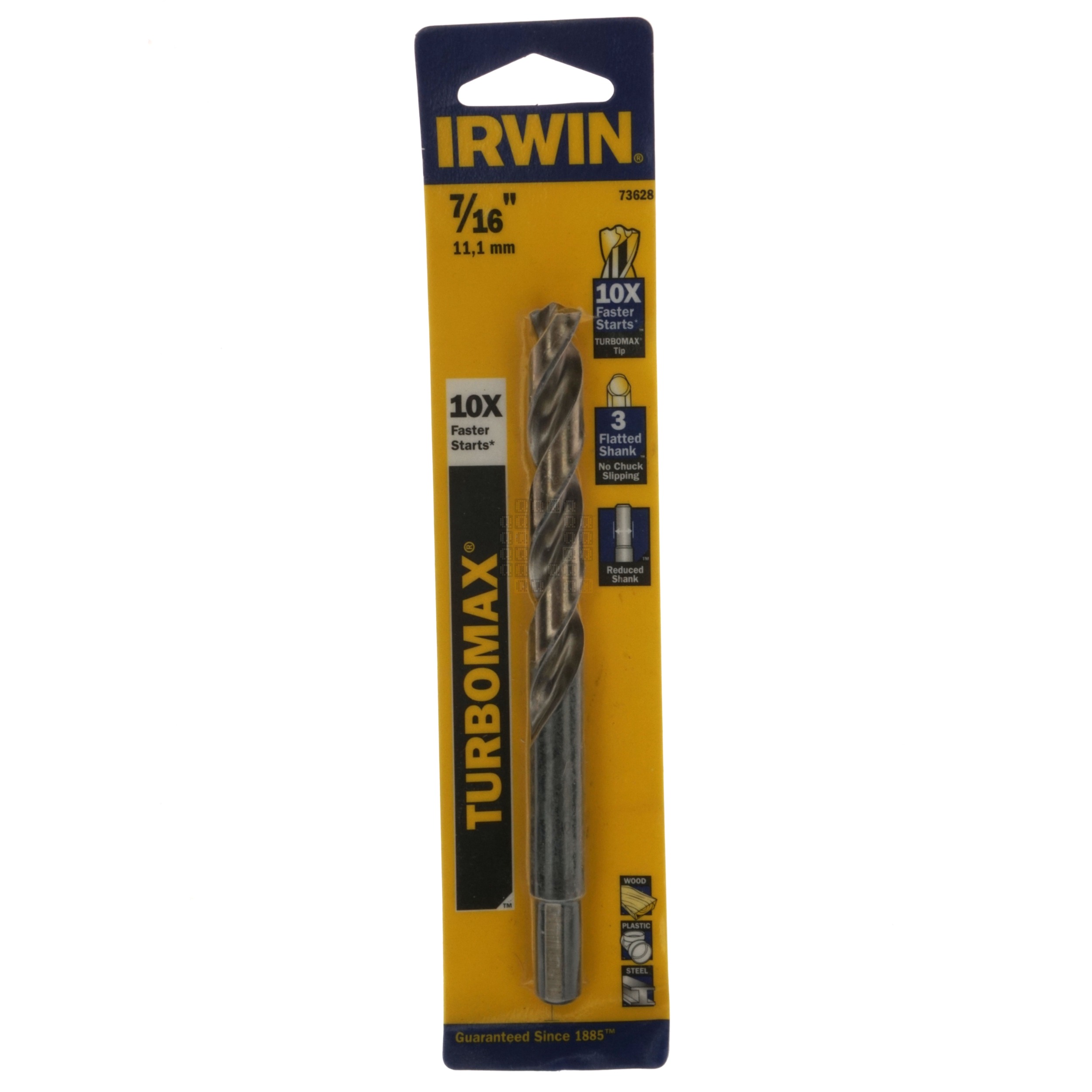 Irwin Industrial Tools 73628 Turbomax 7/16" Reduced Shank Drill Bit