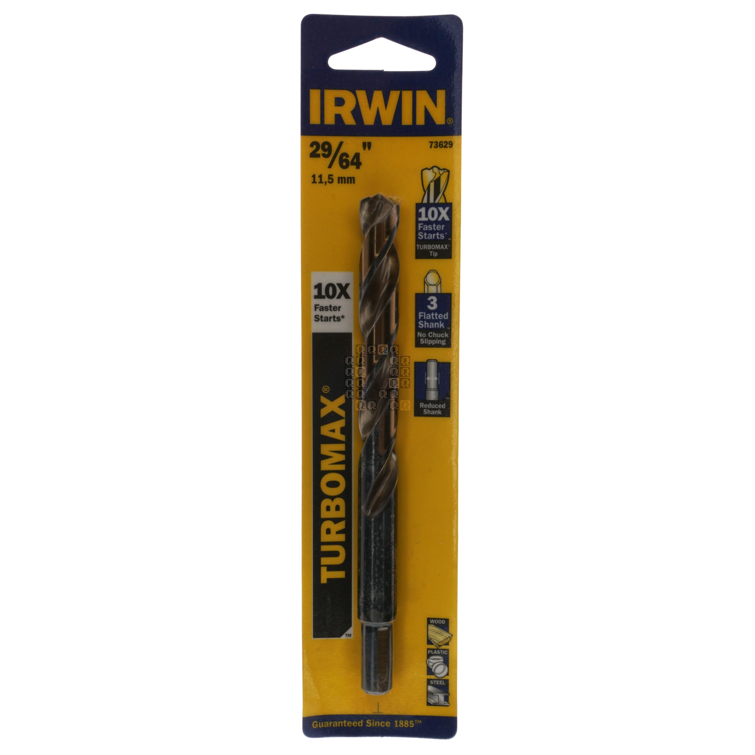 Irwin Industrial Tools 73629 Turbomax 29/64" Reduced Shank Drill Bit