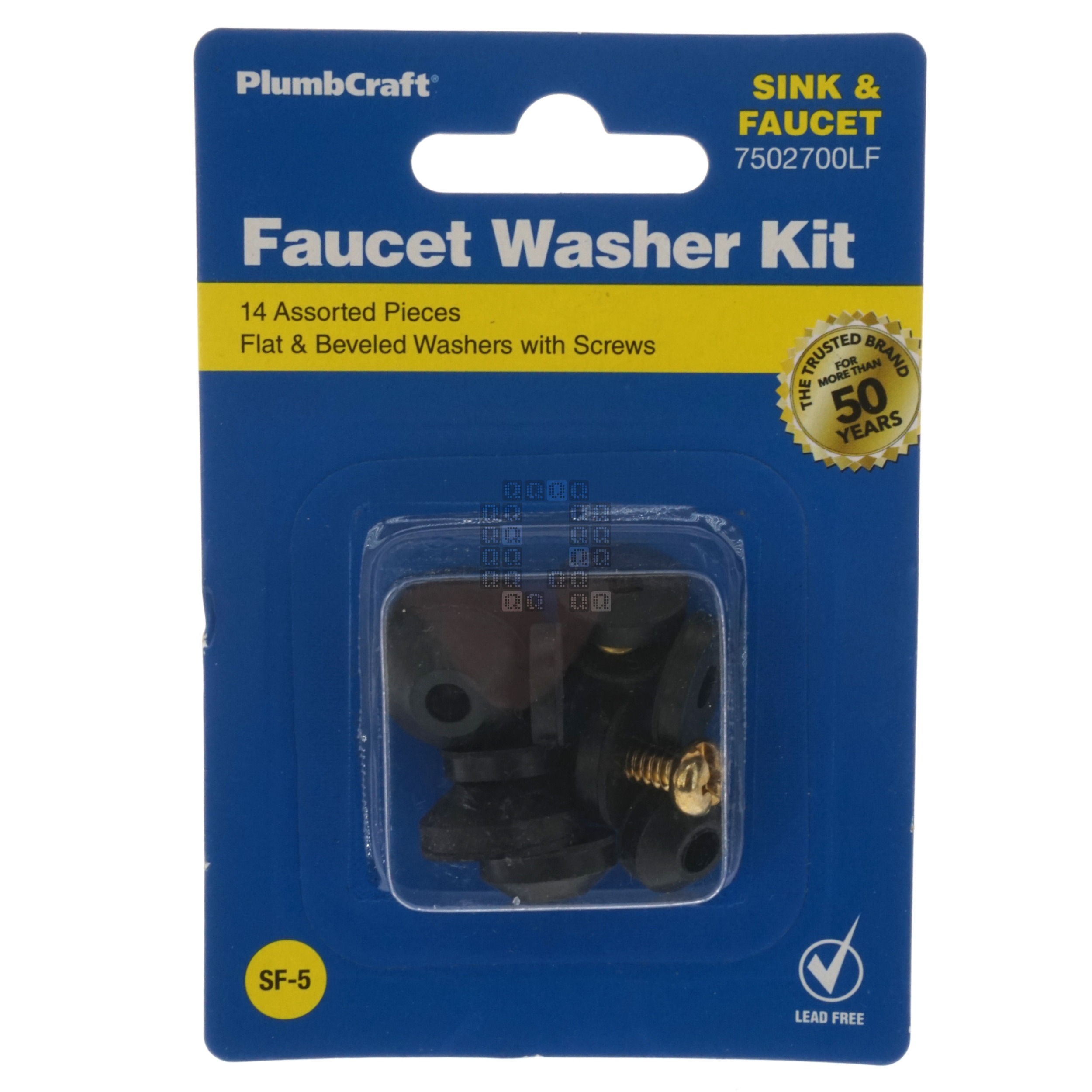 PlumbCraft 7502700LF 14-Piece Flat & Beveled Faucet Washer Kit with Screws