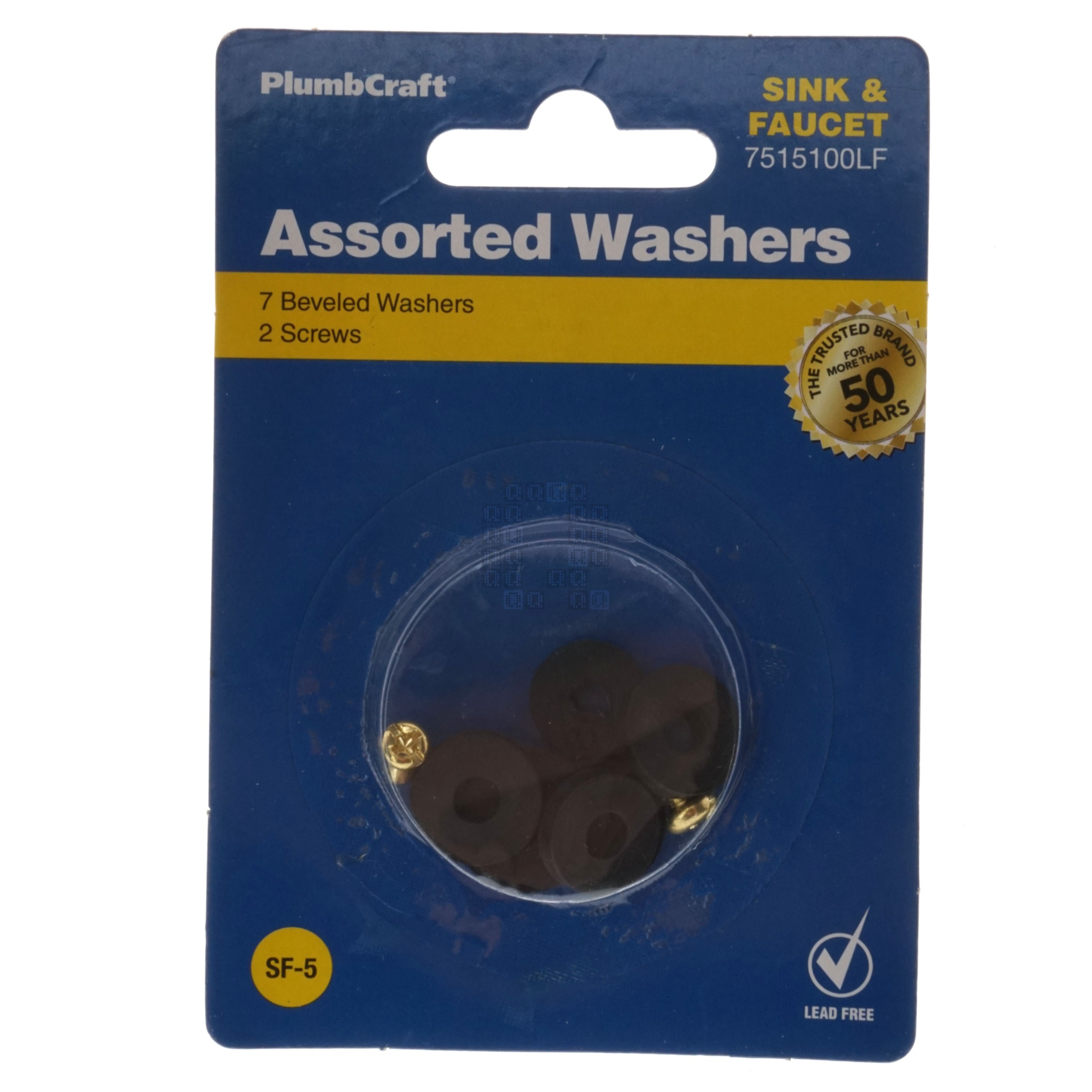 PlumbCraft 7515100LF Assorted Washer Kit, 7 Flat Washers & 2 Screws