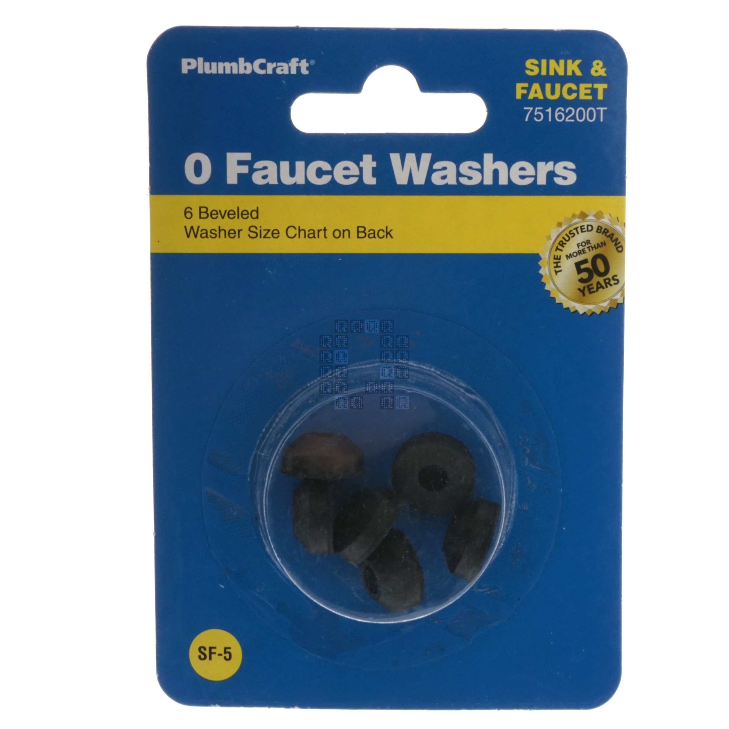 PlumbCraft 7516200T 0 Beveled Faucet Washers, 6-Pack