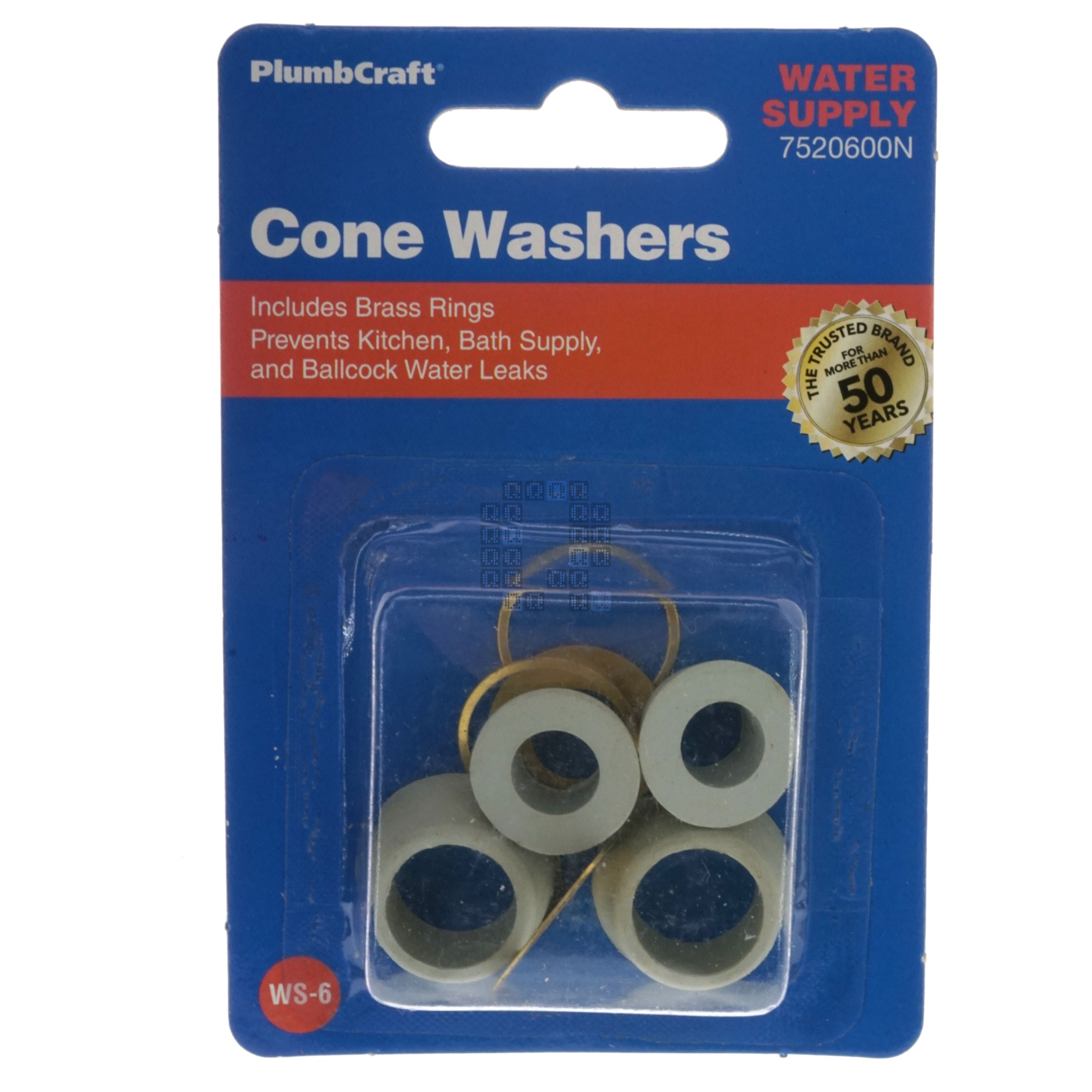 PlumbCraft 7520600N 8-Piece Cone Washers Kit with Brass Rings