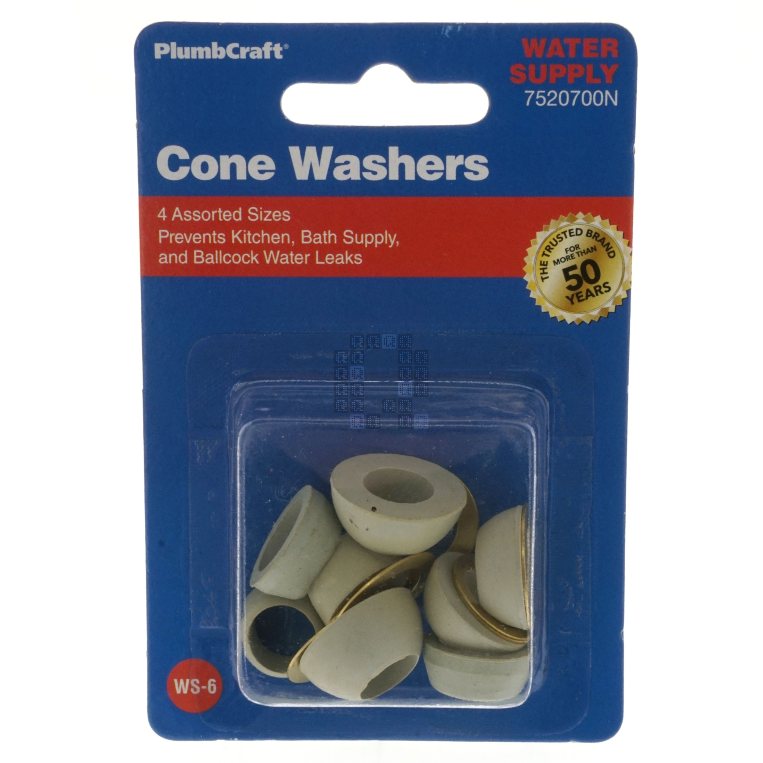 Plumbcraft 7520700N 8-Piece Cone Washer and Brass Washer Assortment