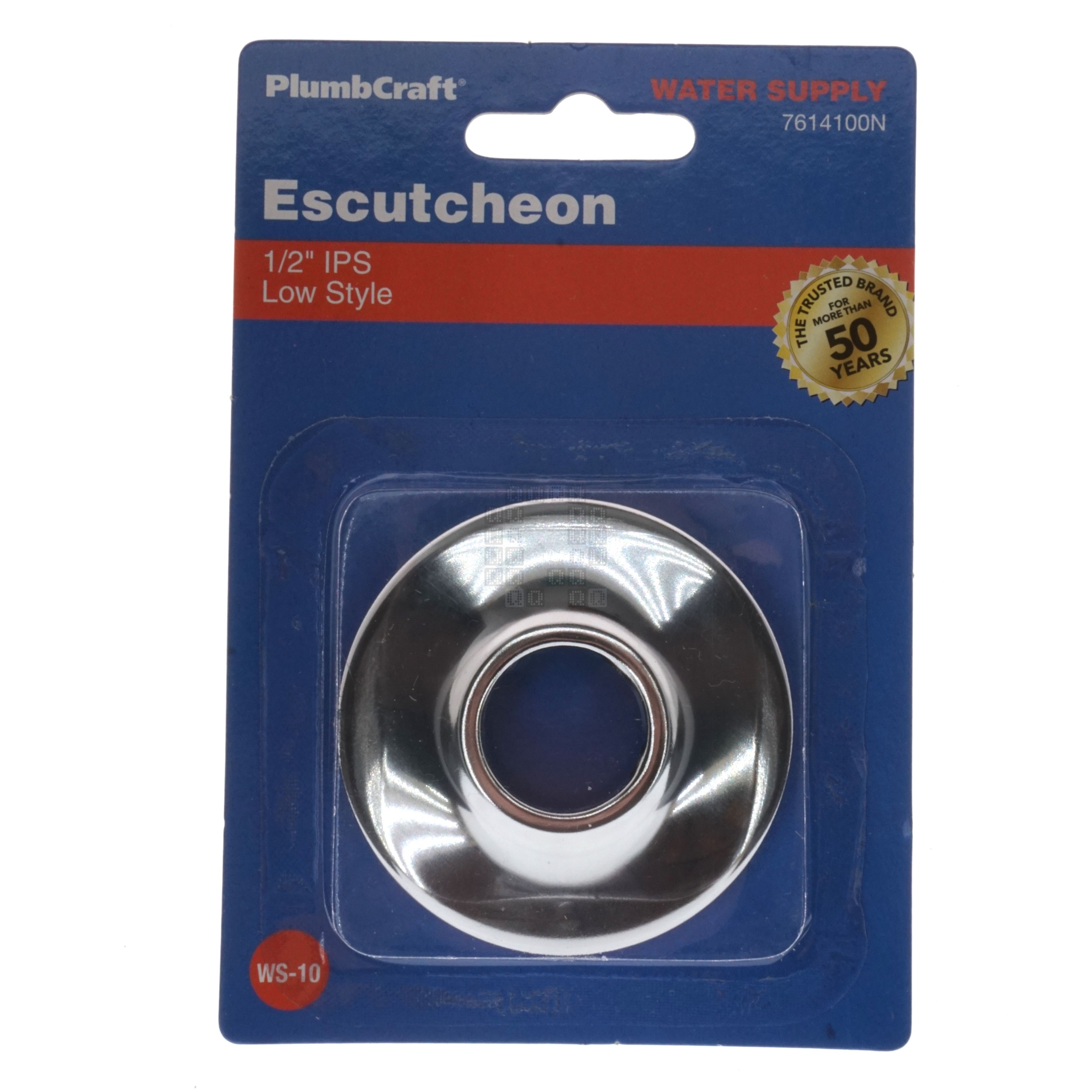 PlumbCraft 7614100N Chrome Plated Stainless Steel Escutcheon, 1/2" IPS, Low Style