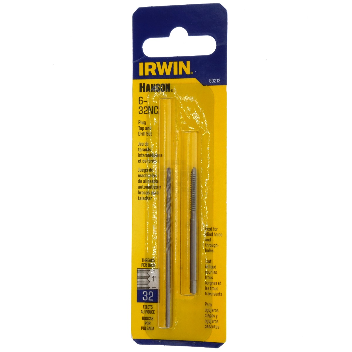 Irwin 80213 #6-32NC Plug Tap and 7/64" HSS Drill Bit Set