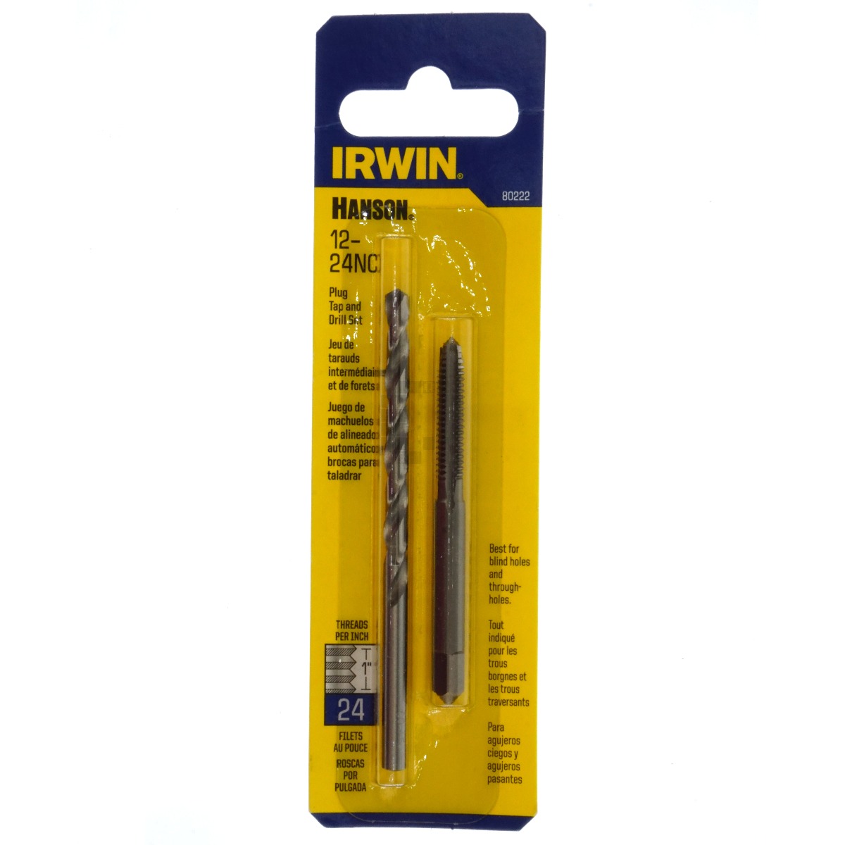 Irwin Hanson 80222 #12-24NC Plug Tap and Drill Bit Set