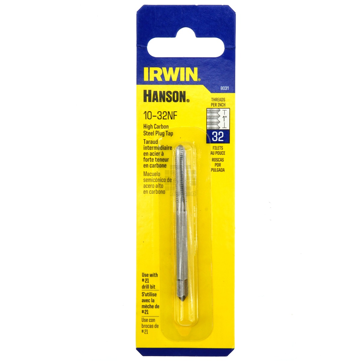 Irwin Hanson 8031 #10-32NF High Carbon Steel Plug Tap