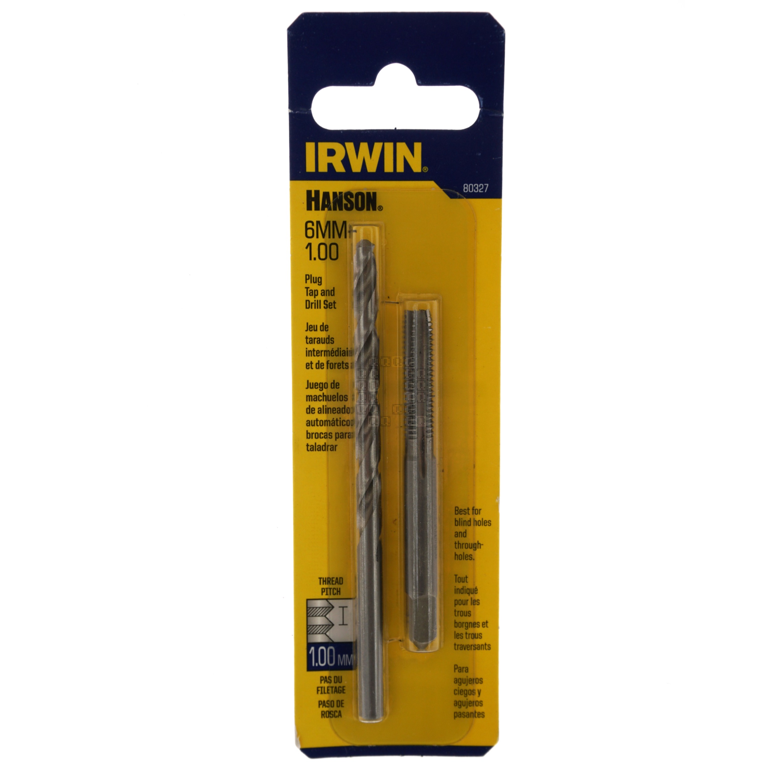 Irwin Hanson 80327 6mm-1.00 Plug Tap and 5mm Drill Bit Set