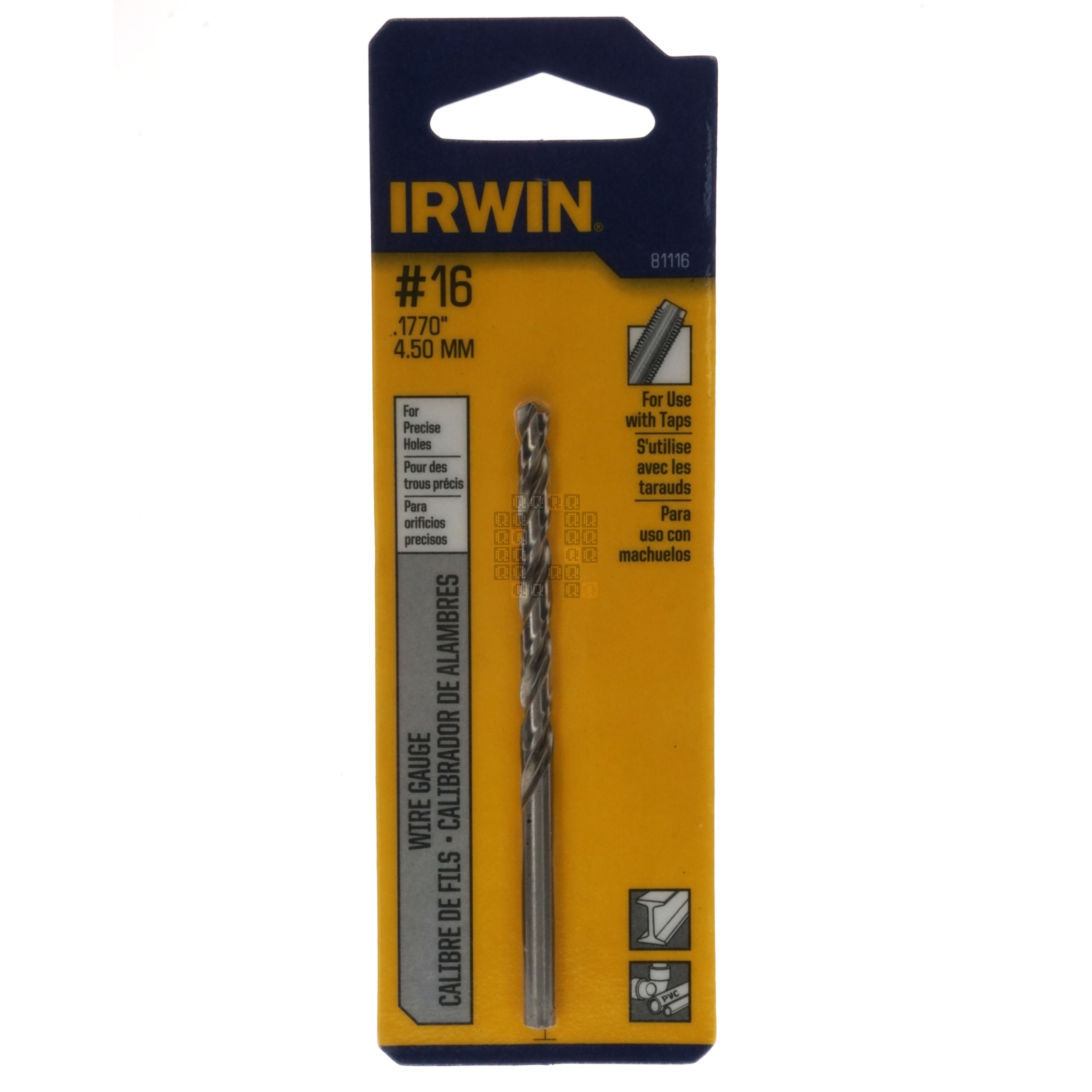Irwin Industrial Tool 81116 #16 (0.1770") Jobber Length Wire Gauge Drill Bit