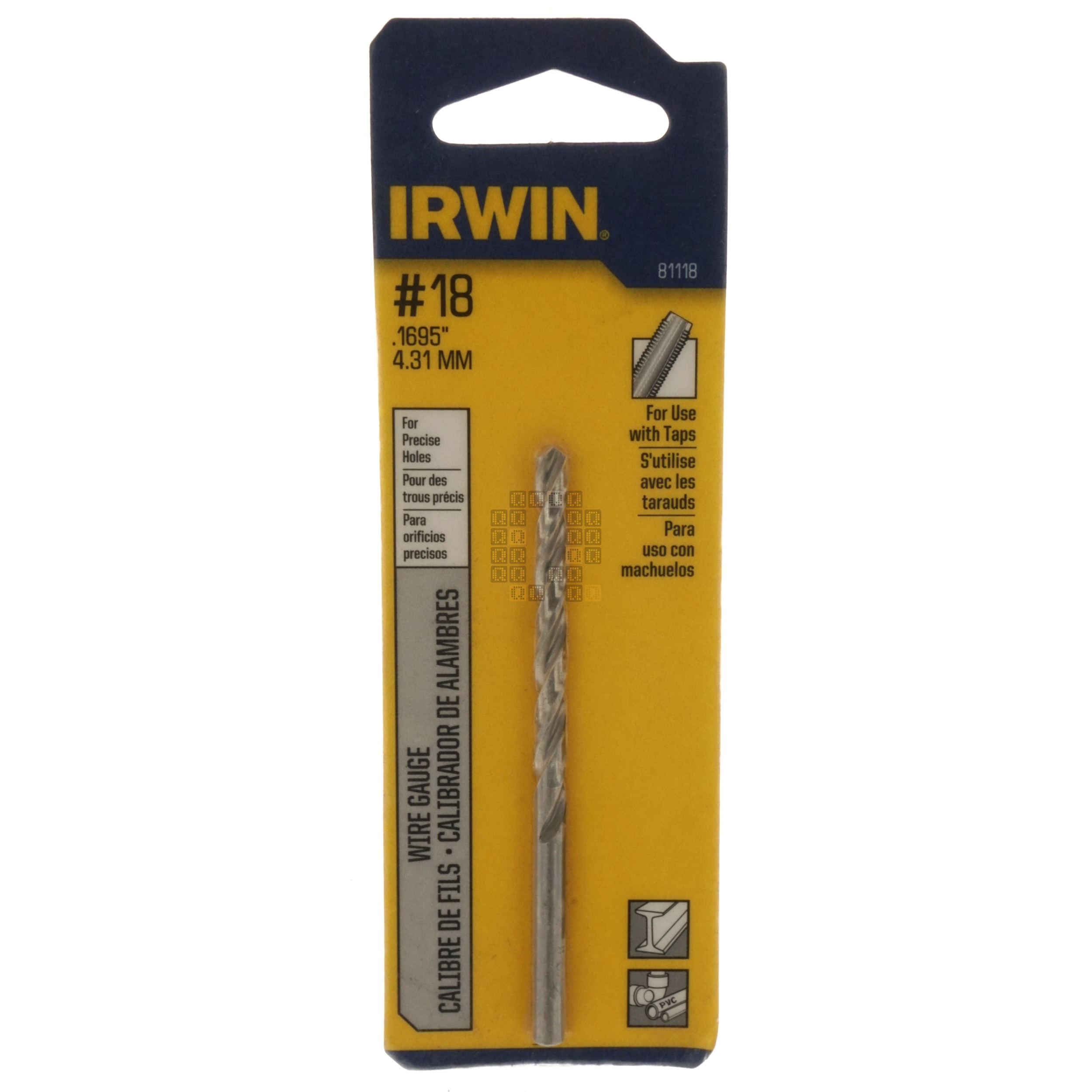 Irwin Industrial Tool 81118 #18 (0.1695") Jobber Length Wire Gauge Drill Bit