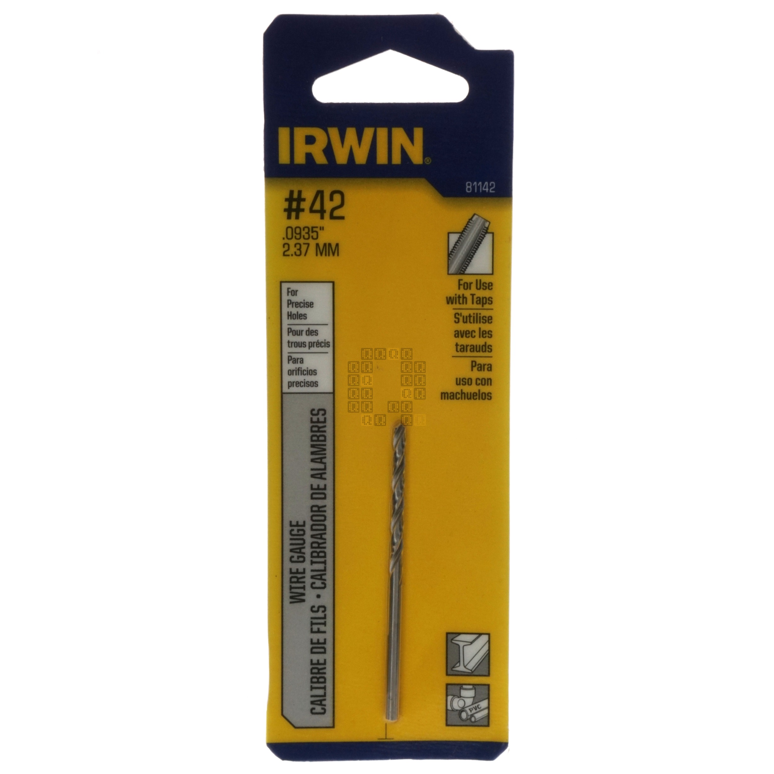 Irwin Industrial Tool 81142 #42 (0.0935") Jobber Length Wire Gauge Drill Bit