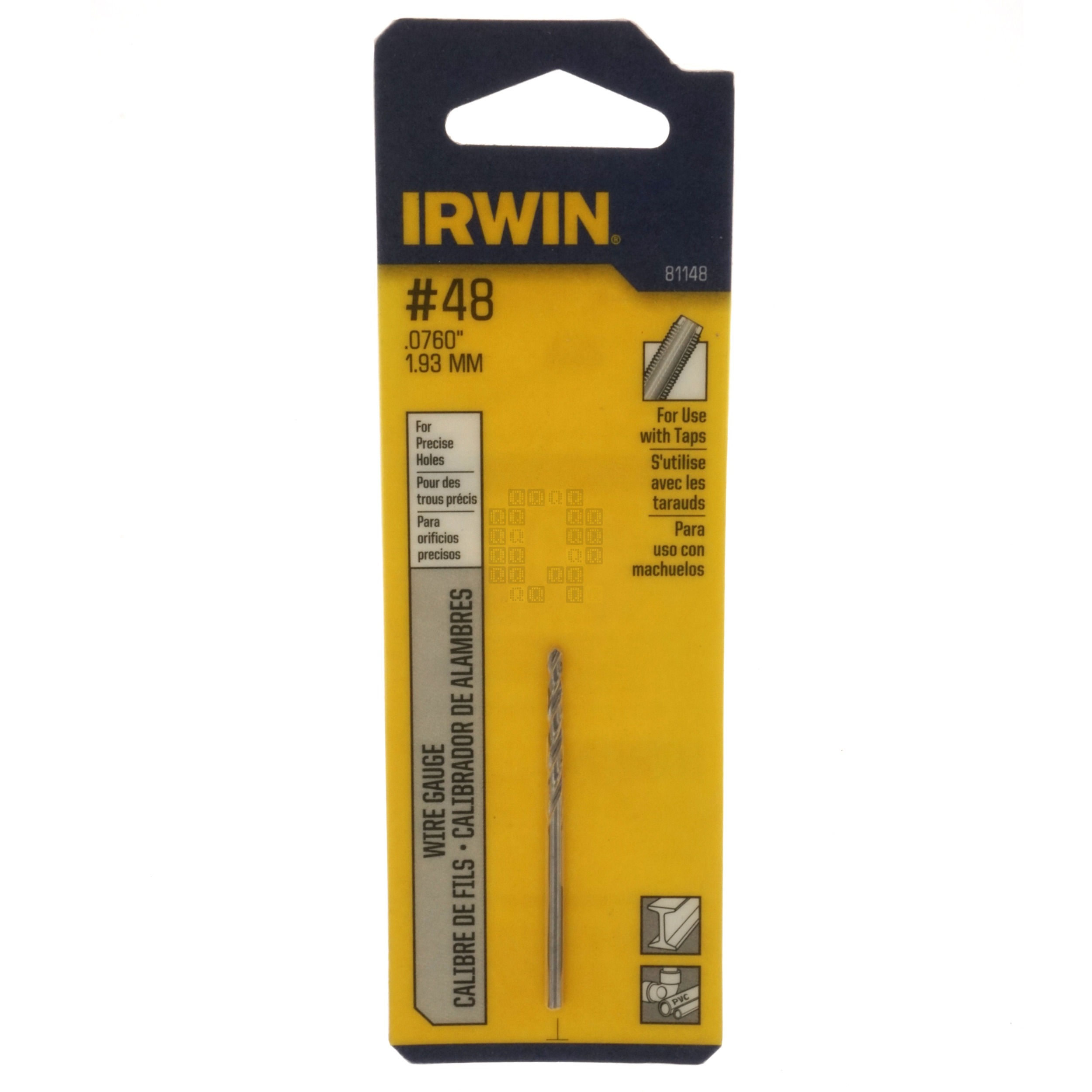 Irwin Industrial Tool 81148 #48 (0.0760") Jobber Wire Gauge Drill Bit