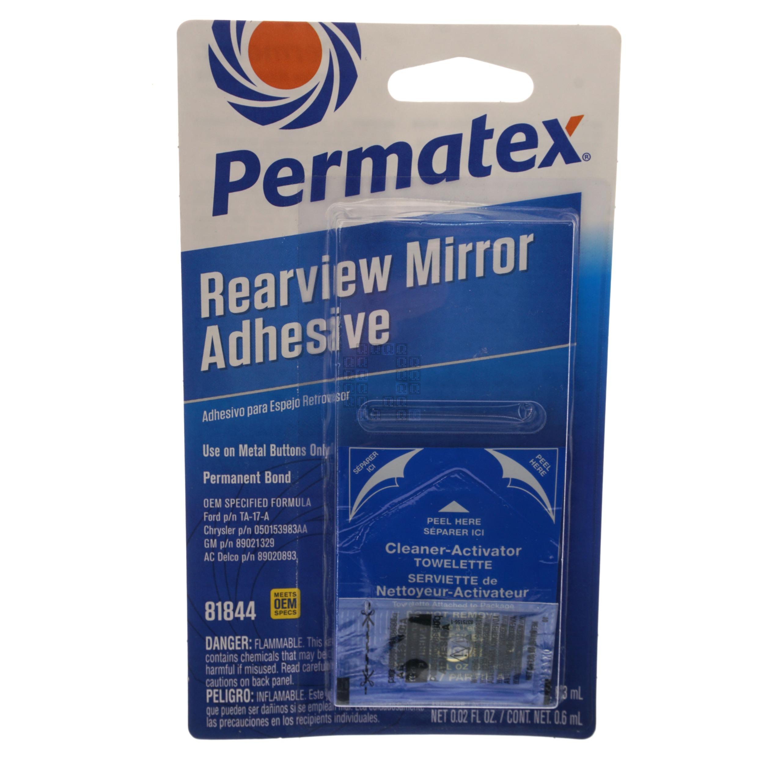 Permatex 81844 Permanent Bond Rearview Mirror Adhesive for Metal Buttons