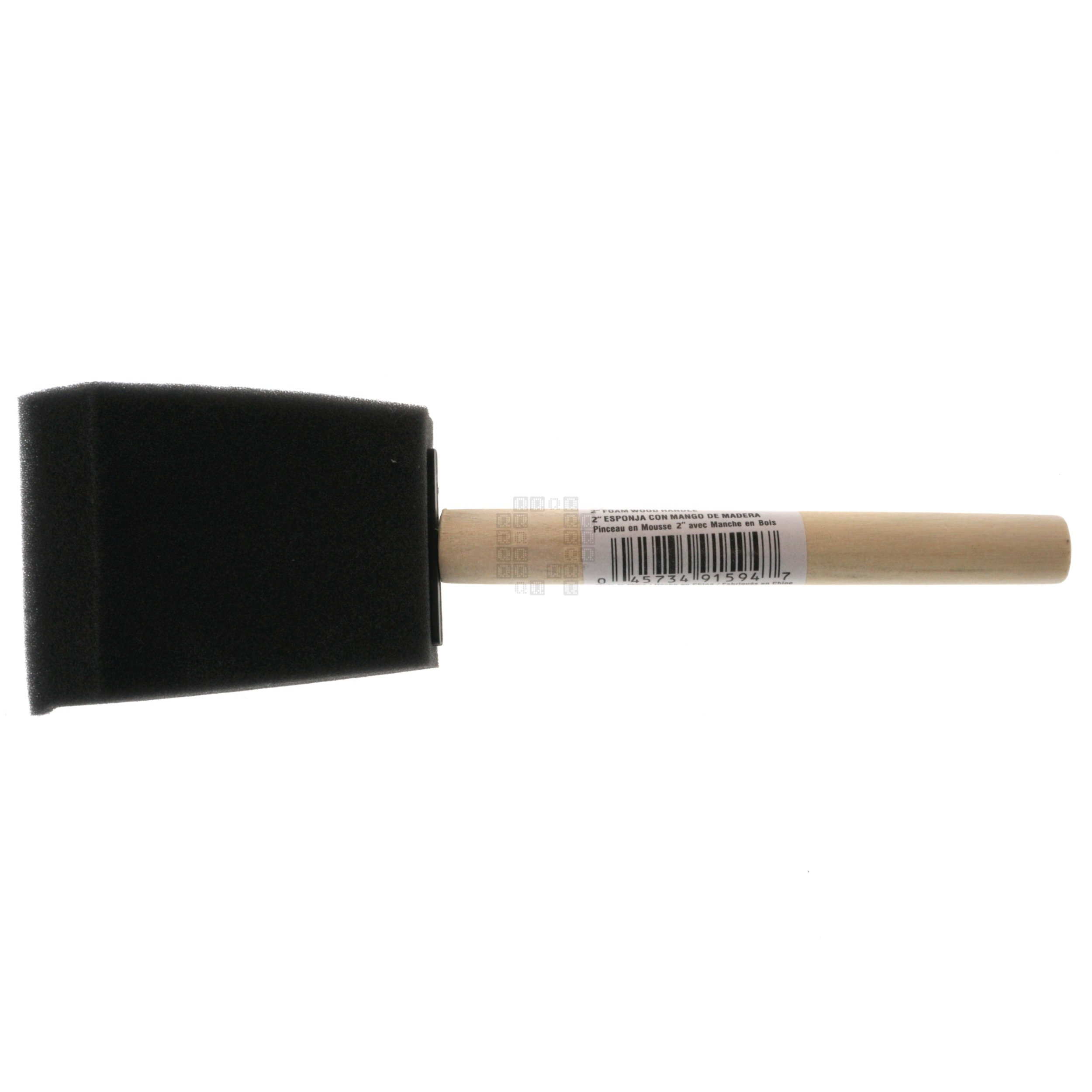 Linzer 8505 85053-1 2" Foam Brush, Wood Handle, High Density Closed Cell Foam