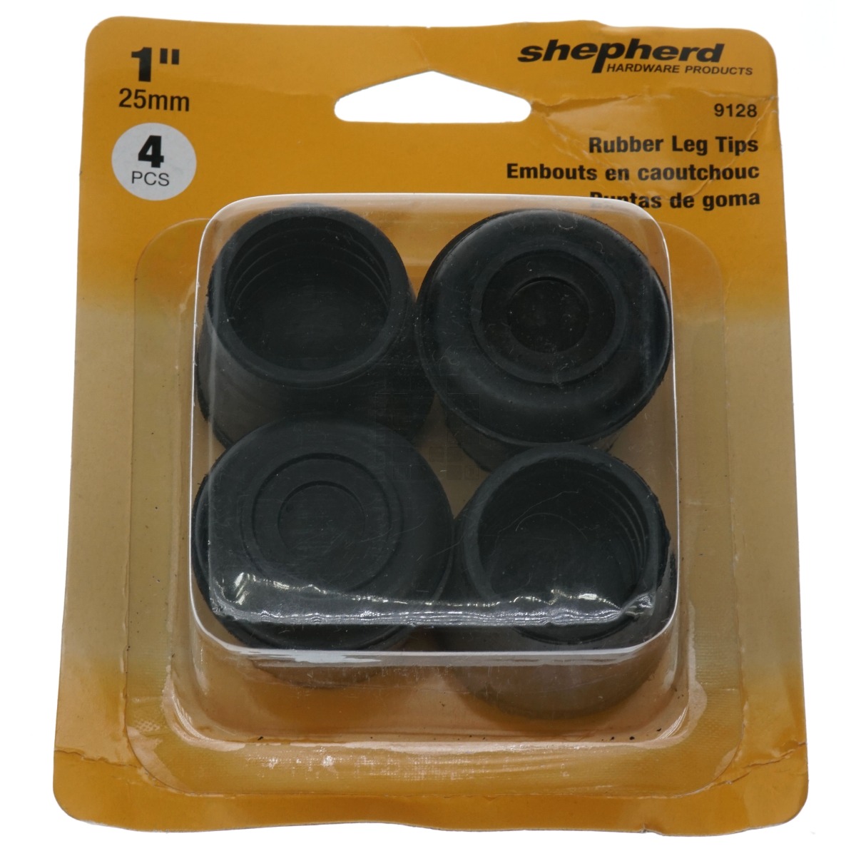 Shepherd Hardware 9128 1" Black Rubber Leg Tips, 4 Pack