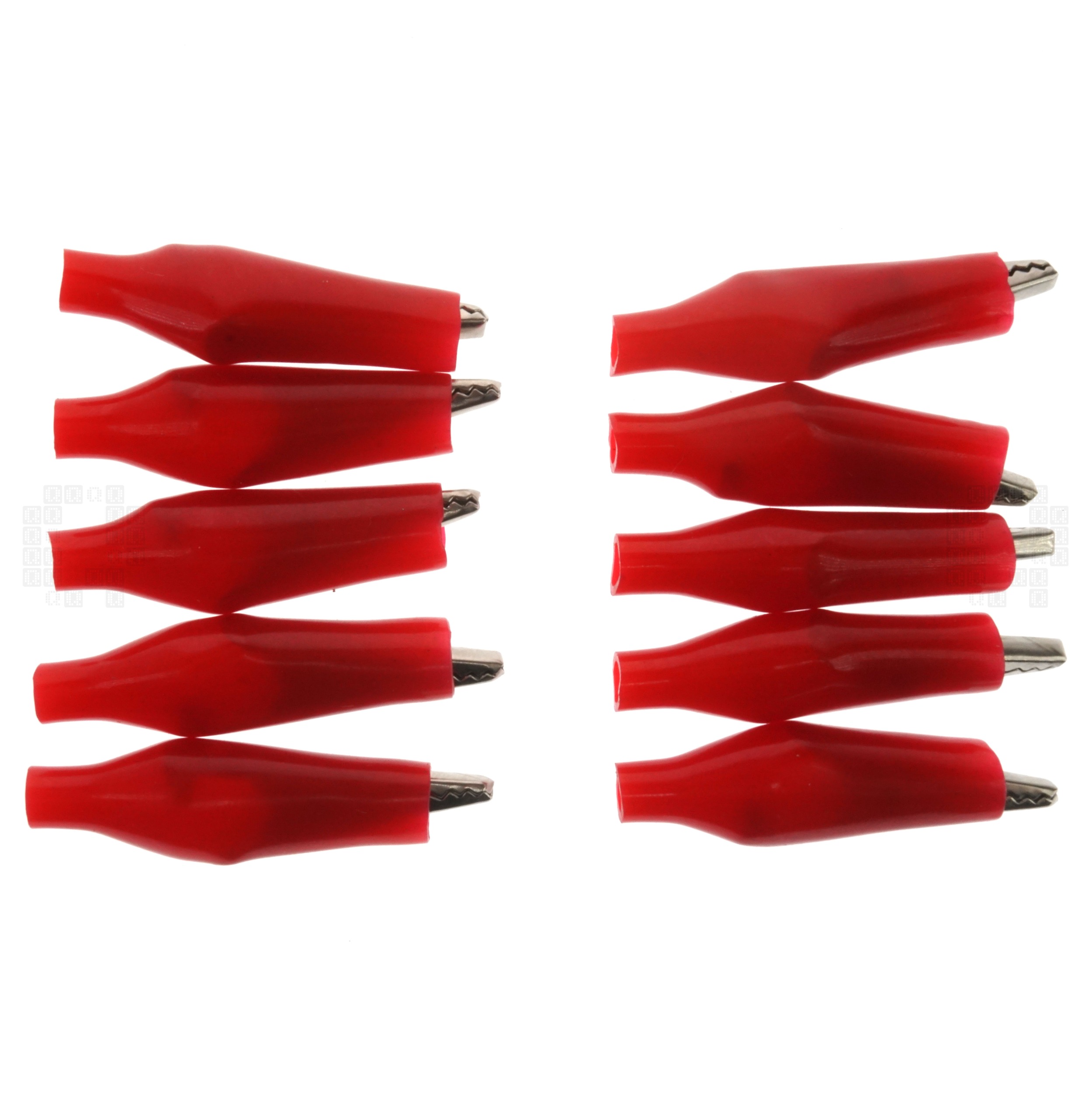 Earu 28mm Alligator Electrical Clamp Clips, Red, 10-Pack