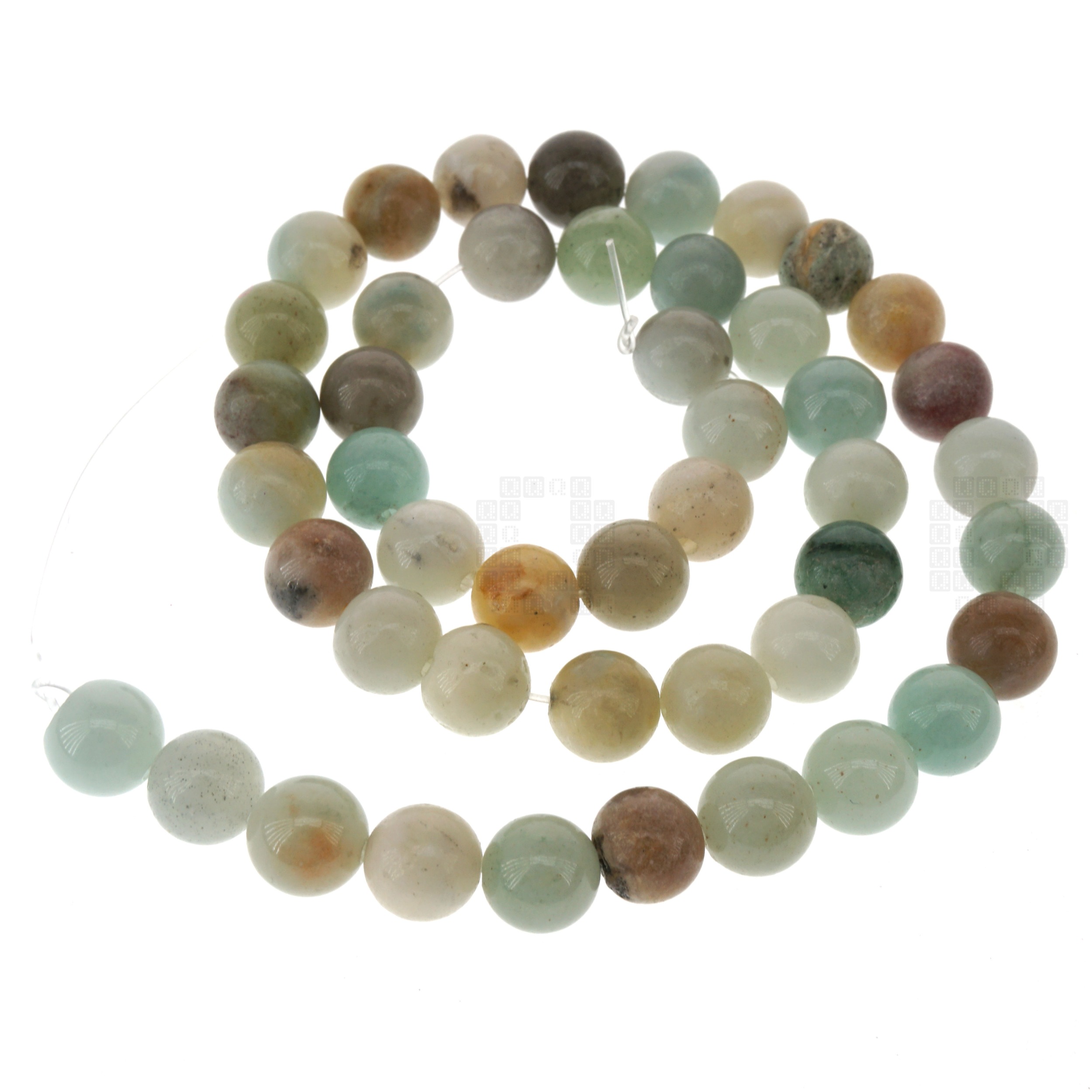 Amazonite 8mm Round Glass Beads, 45 Pieces