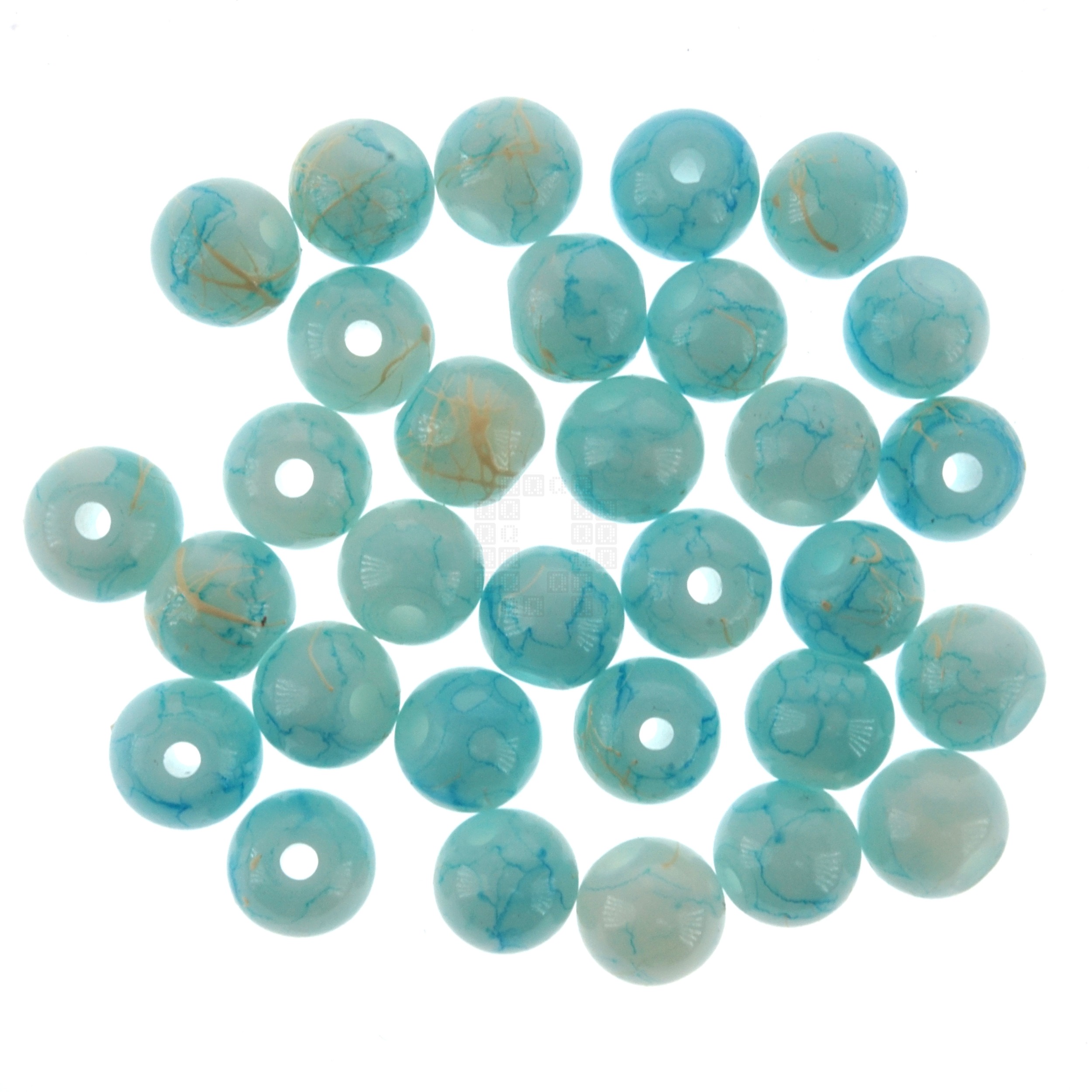 Blizzard 8mm Loose Glass Beads, 30 Pieces