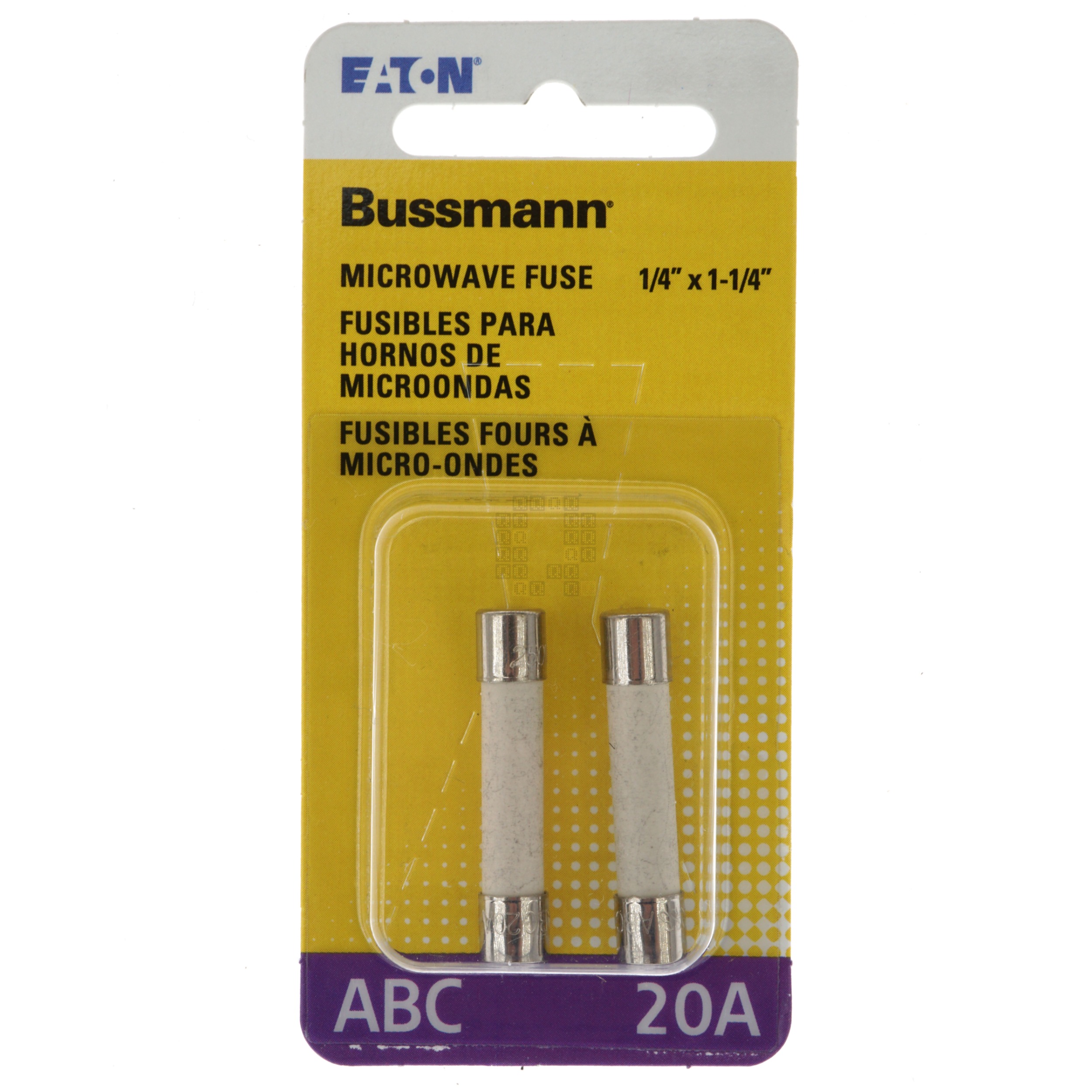 Eaton Bussman BP/ABC-20 Microwave Fast Acting Ceramic Tube Fuse 2-Pack, 20 Amp, 250VAC