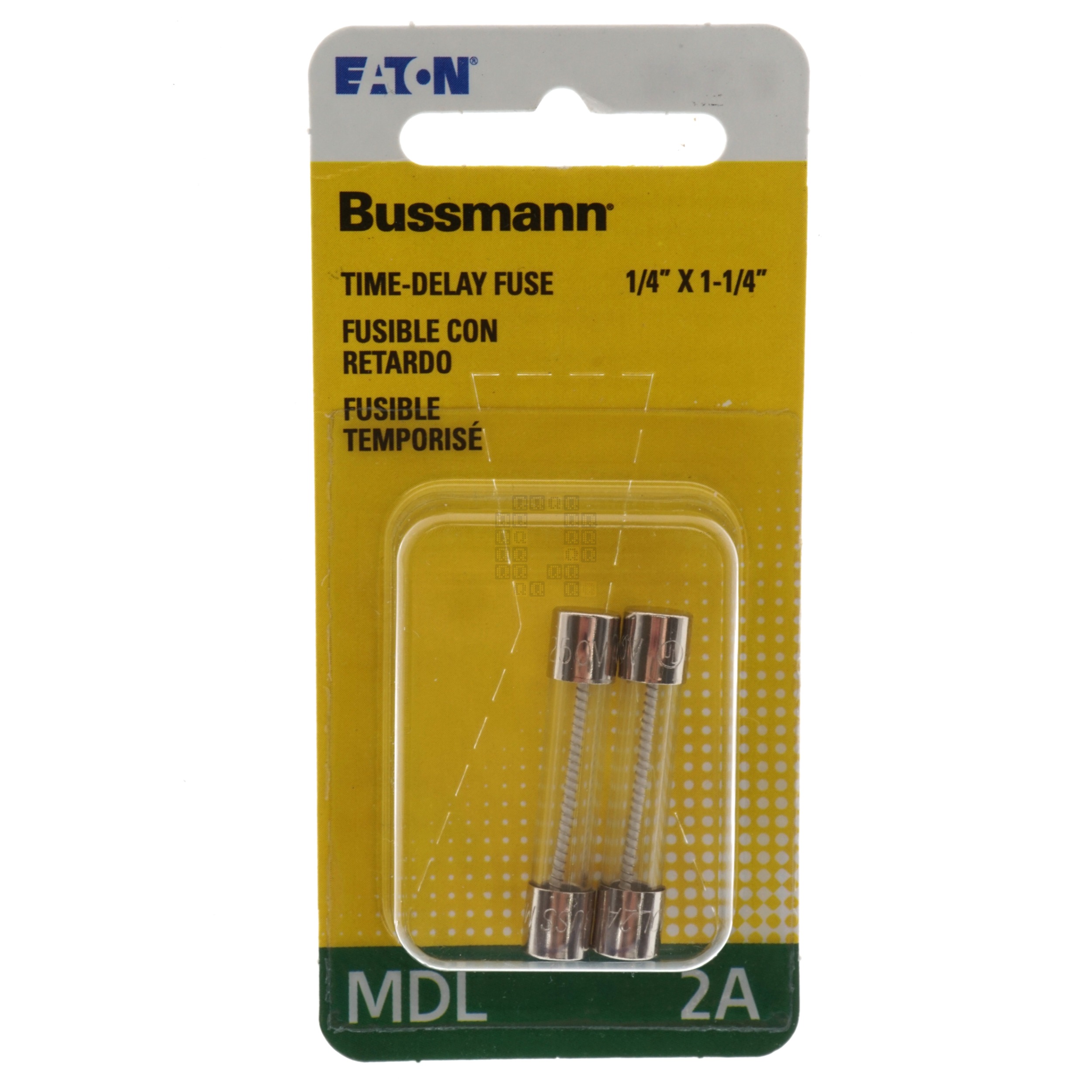 Eaton Bussman BP/MDL-2 Time Delay Glass Fuse 2 Pack, 2 Amp, 250VAC