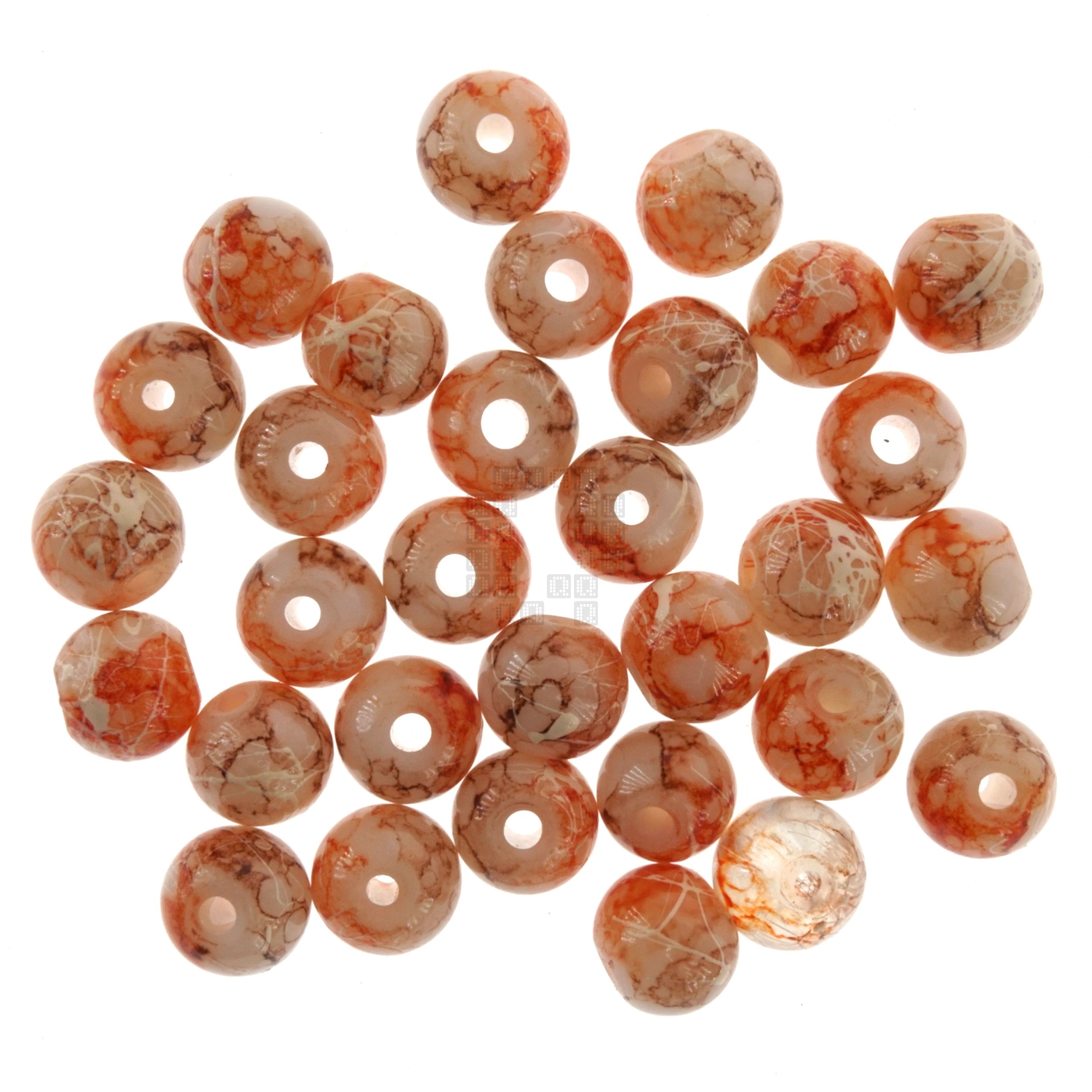 Butterscotch Caramel 8mm Loose Glass Beads, 30 Pieces