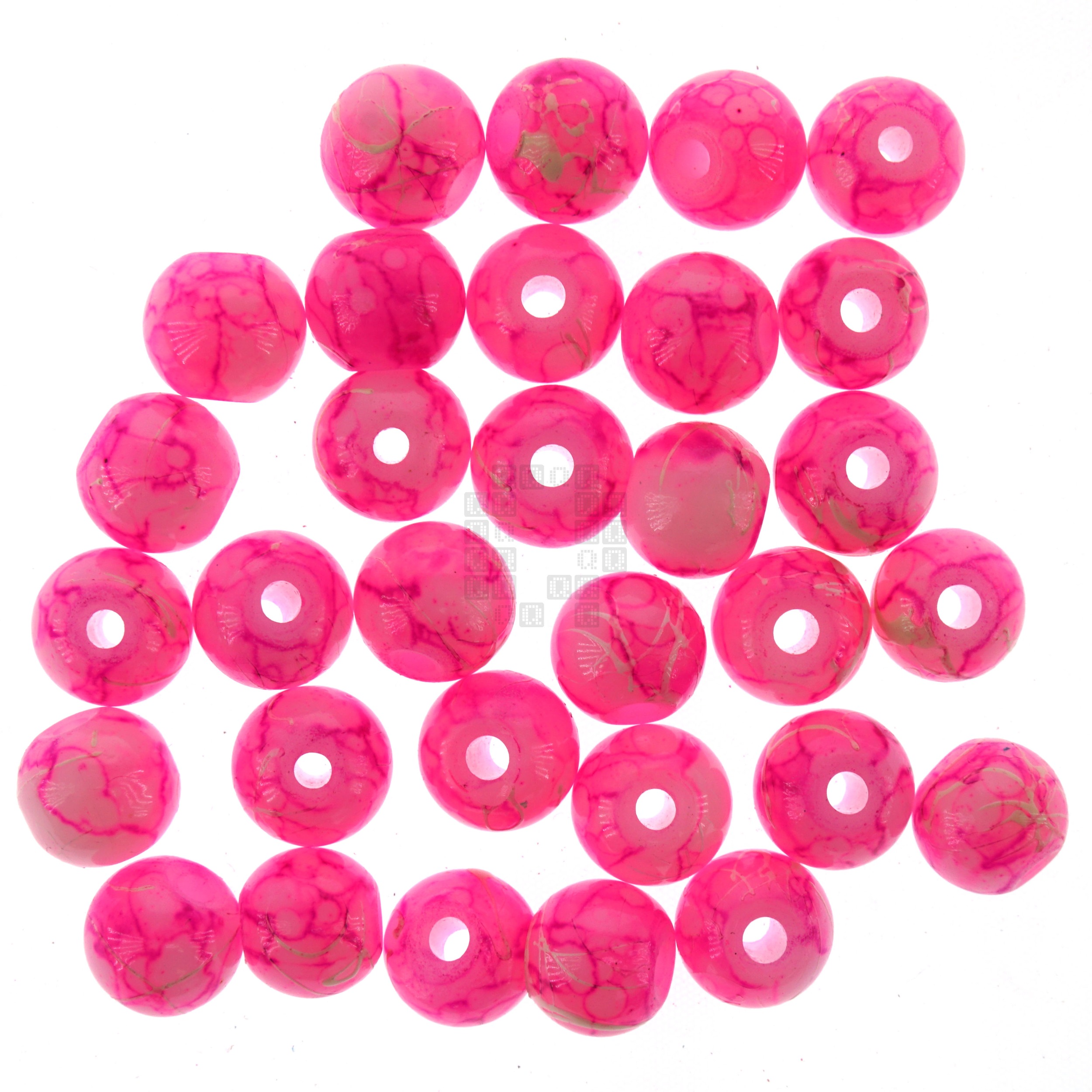Cherry Blossom Pink 8mm Loose Glass Beads, 30 Pieces