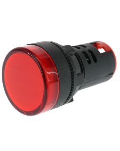 EARU AD16-22D/S26 22mm Panel Mount LED Signal Indicator Light, Red 110V