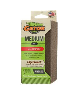 Gator 4637 All-Purpose EdgeProtect Dual-Angle Sanding Sponge, Medium Grit