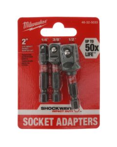 Milwaukee 48-32-5033 SHOCKWAVE Impact Duty 2" Socket Adapter 3-Piece Set