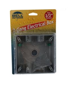 Bell Outdoor 5337-5 2-Gang 2" Deep Electrical Box, Gray