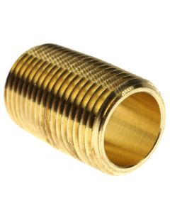 Anderson Metals 736112-06 Brass Close Pipe Nipple, 3/8" NPT, Schedule 40