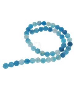 Blue Frost Cracked Agate 8mm Round Beads, 45 Pieces