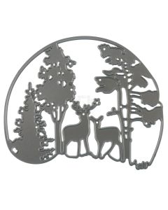 Deer and Buck in Woods Trees Forest Metal Cutting Die