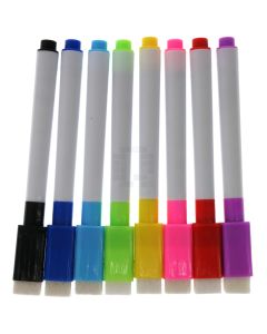 8 Pack Black Magnetic Dry Erase Marker Set for Children's Drawing Pads - Black Ink