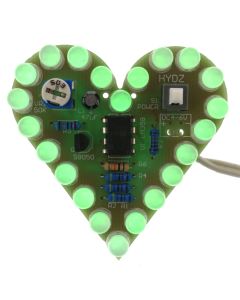 Green LED Breathing Heart DIY Thru Hole Soldering Practice Kit 4-6VDC