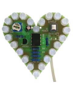 Blue LED Breathing Heart DIY Thru Hole Soldering Practice Kit 4-6VDC