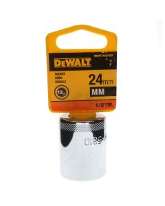 DeWALT DWMT74581OSP Metric Chrome Socket, 24mm 12-Point, 1/2" Drive, 74-581D