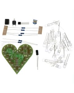 White LED Breathing Heart DIY Thru Hole Soldering Practice Kit, 4-6VDC
