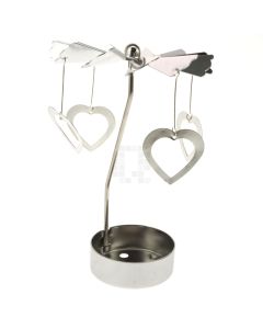 Rotary Spinning Tealight Candle Holder Carousel with Hearts