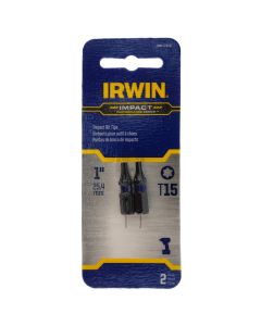 Irwin IWAF31TX152 T15 Torx Impact Performance Series Bit Tip, 1" Length, 2 Pack
