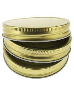 Flat Top Screw-On One Piece Wide Mouth Jar Lids, Pack of 3