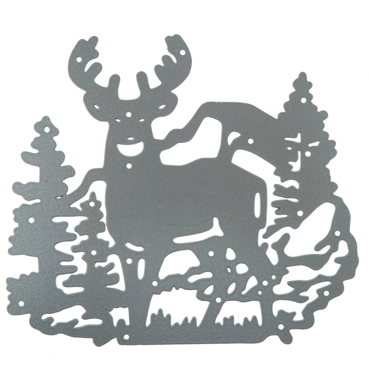 Buck Deer Silhouetted in Woods with Mountain Metal Cutting Die