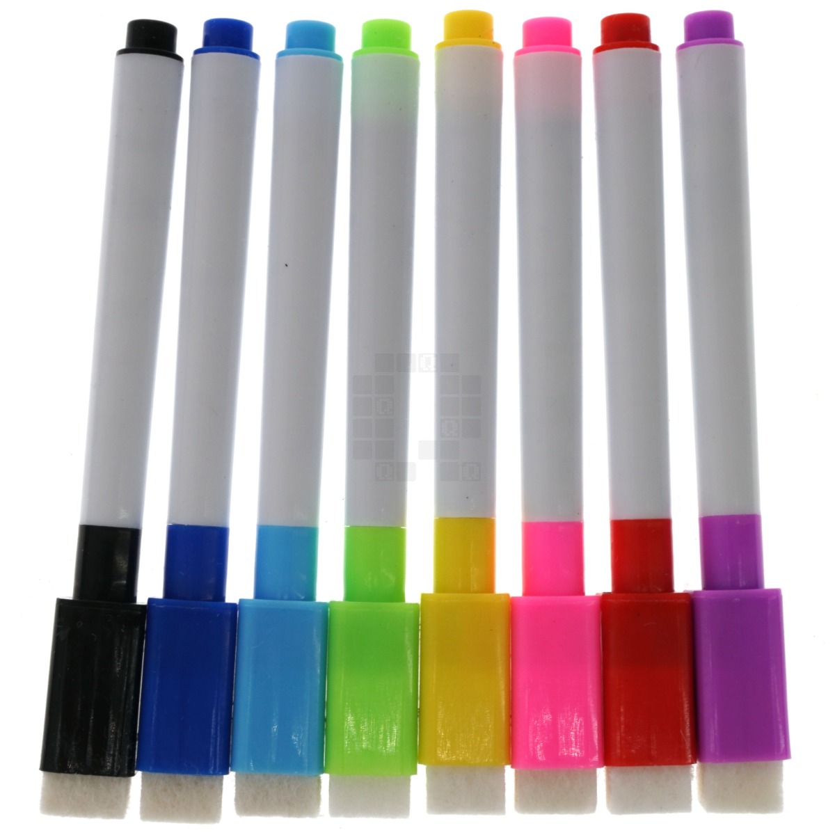 8 Pack Black Magnetic Dry Erase Marker Set for Children's Drawing Pads - Black Ink