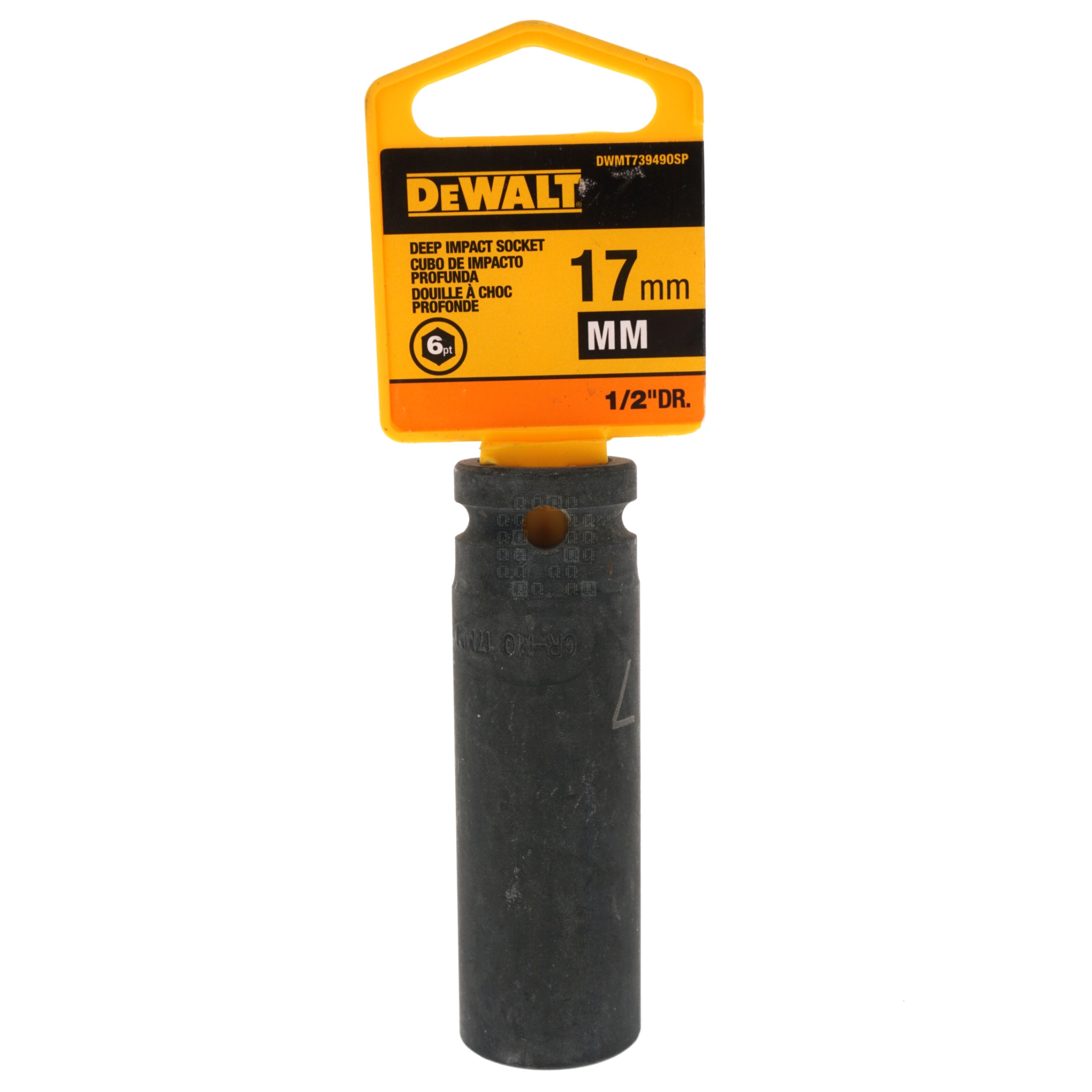 DeWALT DWMT73949OSP 17mm Black Deep Impact Socket, 1/2" Drive, 73-949D, 6-Point