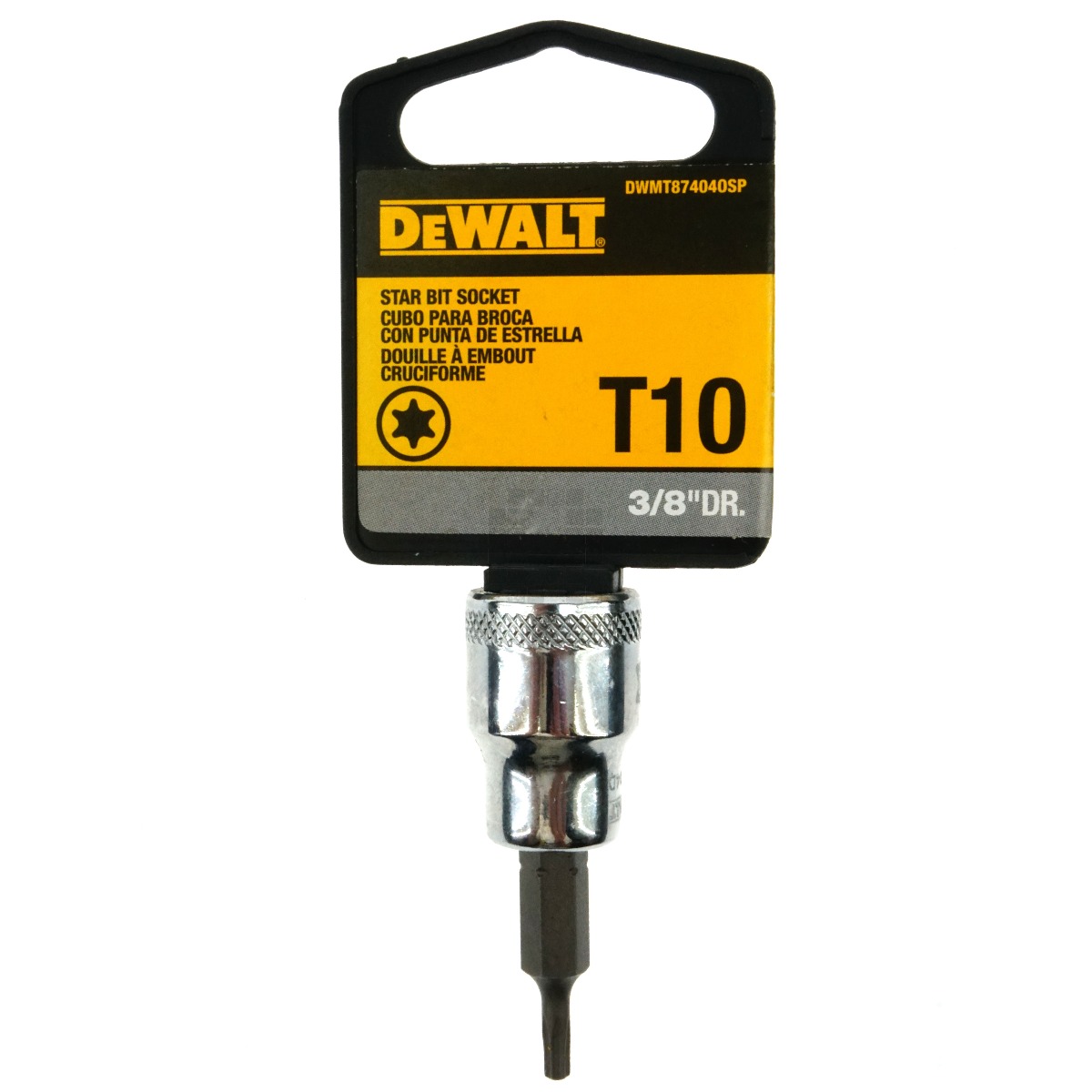 Dewalt DWMT87404OSP Chrome T10 Torx Bit Socket, 3/8" Drive, 87-404D