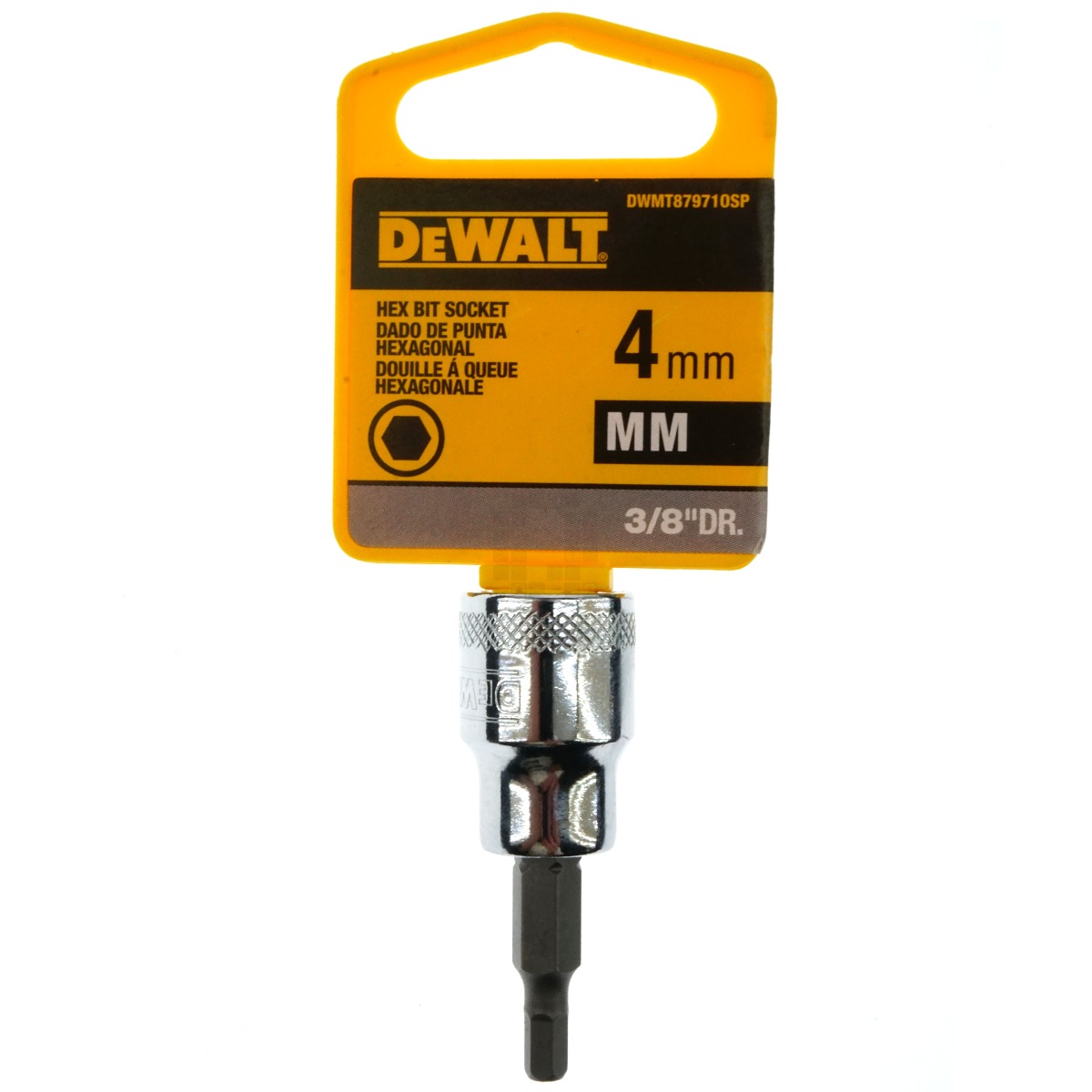 Dewalt DWMT87971OSP 4mm Chrome Hex Bit Socket, 3/8" Drive, 87-971D
