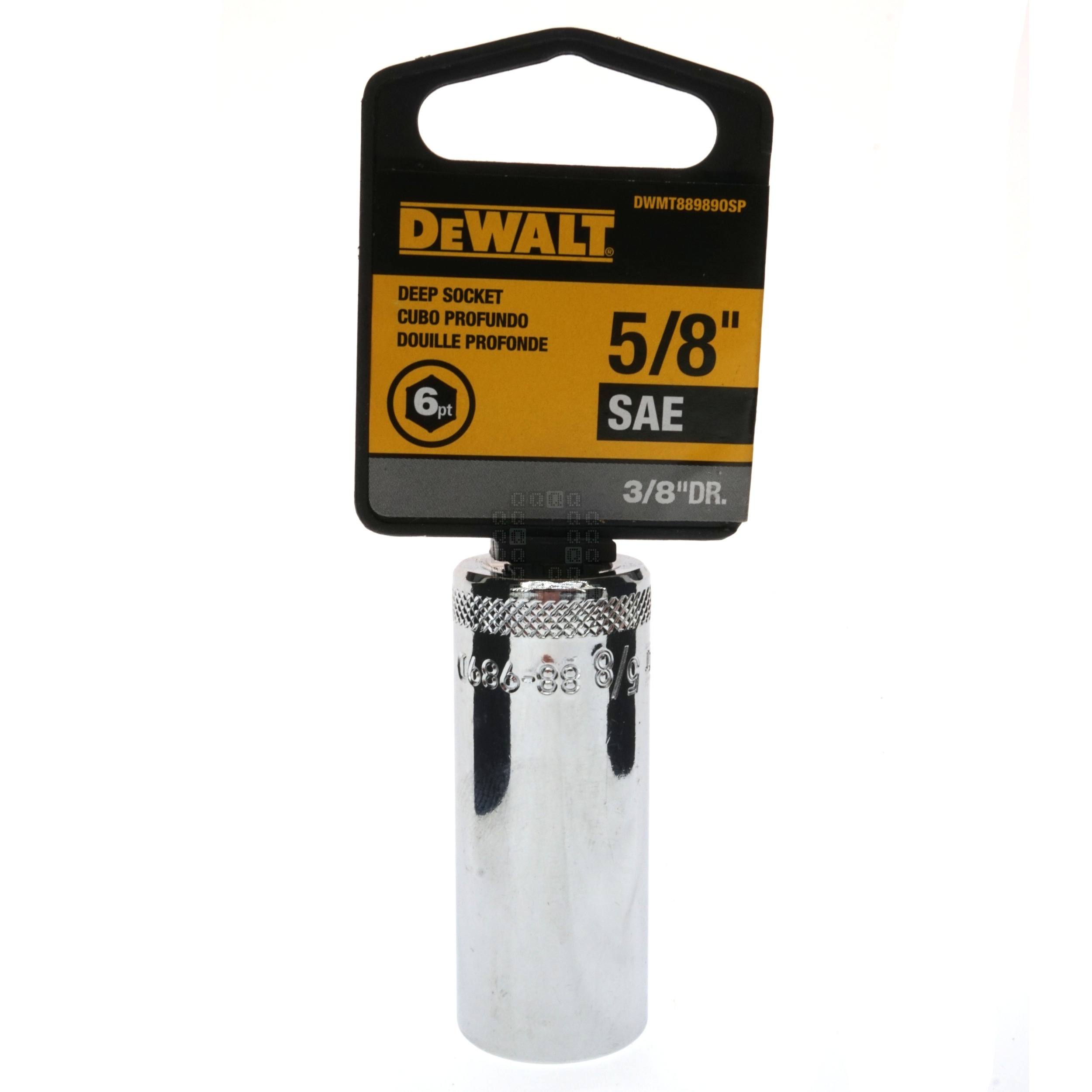 DeWALT DWMT88989OSP SAE Deep Chrome Socket, 7/8" 6-Point, 3/8" Drive, 88-989D